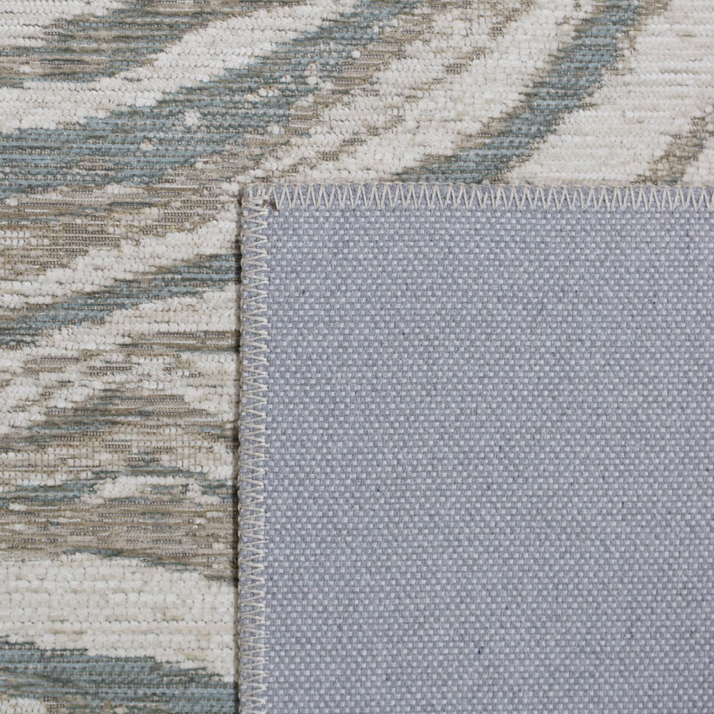 Paradise Living – Tapete Abstrato Adore 4007/350 Multicolor, detalhe do verso com base em feltro cinza e acabamento costurado
