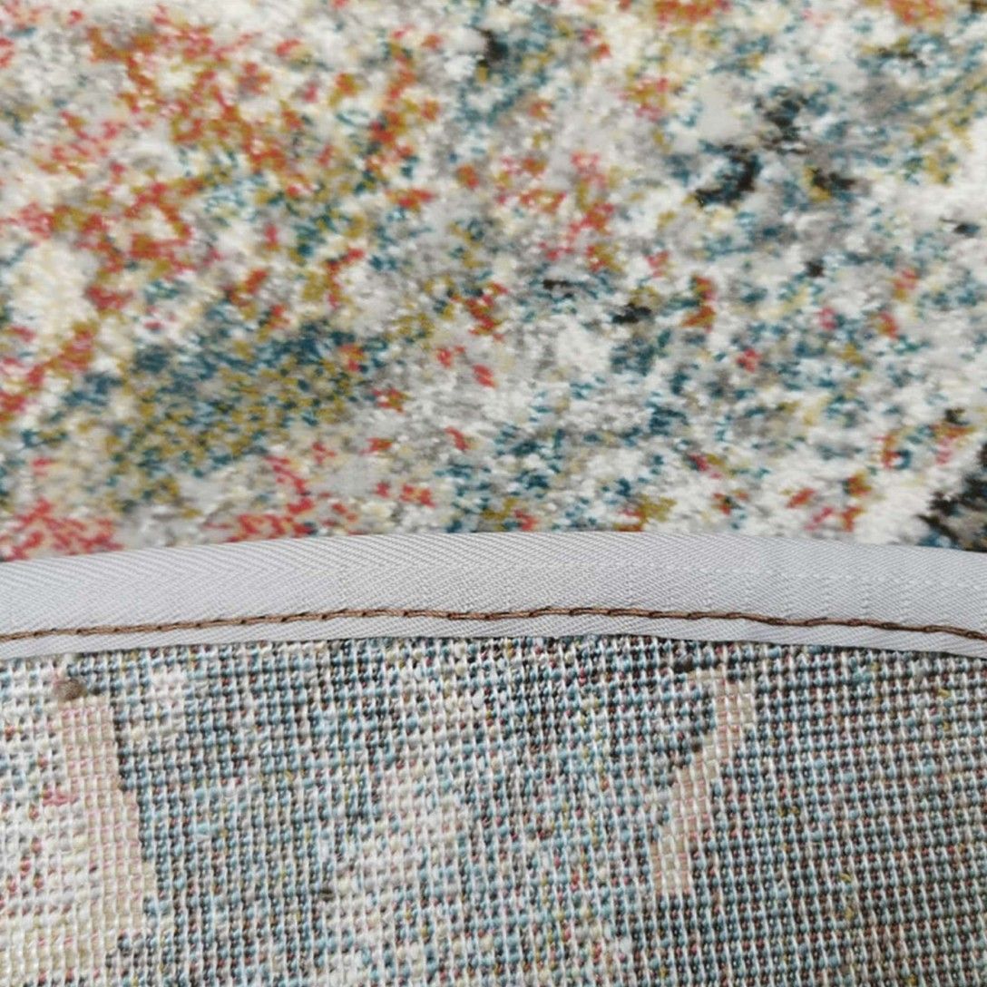Tapete redondo Monetti multicolor de pelo baixo em polipropileno