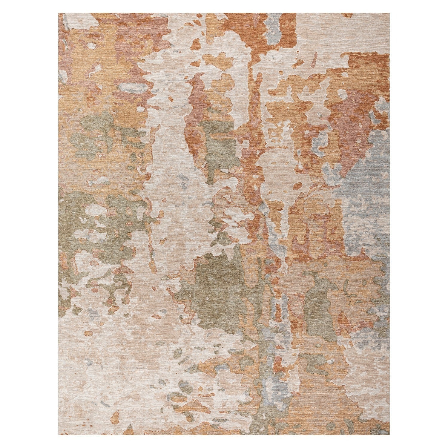 Paradise Living – Tapete Abstrato Odense 7748/192 com padrão orgânico manchado em tons bege, terracota, verde sage e azul acinzentado