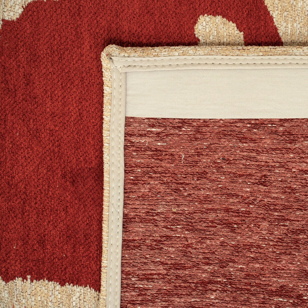 Paradise Living — pormenor do padrão do tapete Lace Chenille 9847 Vermelho