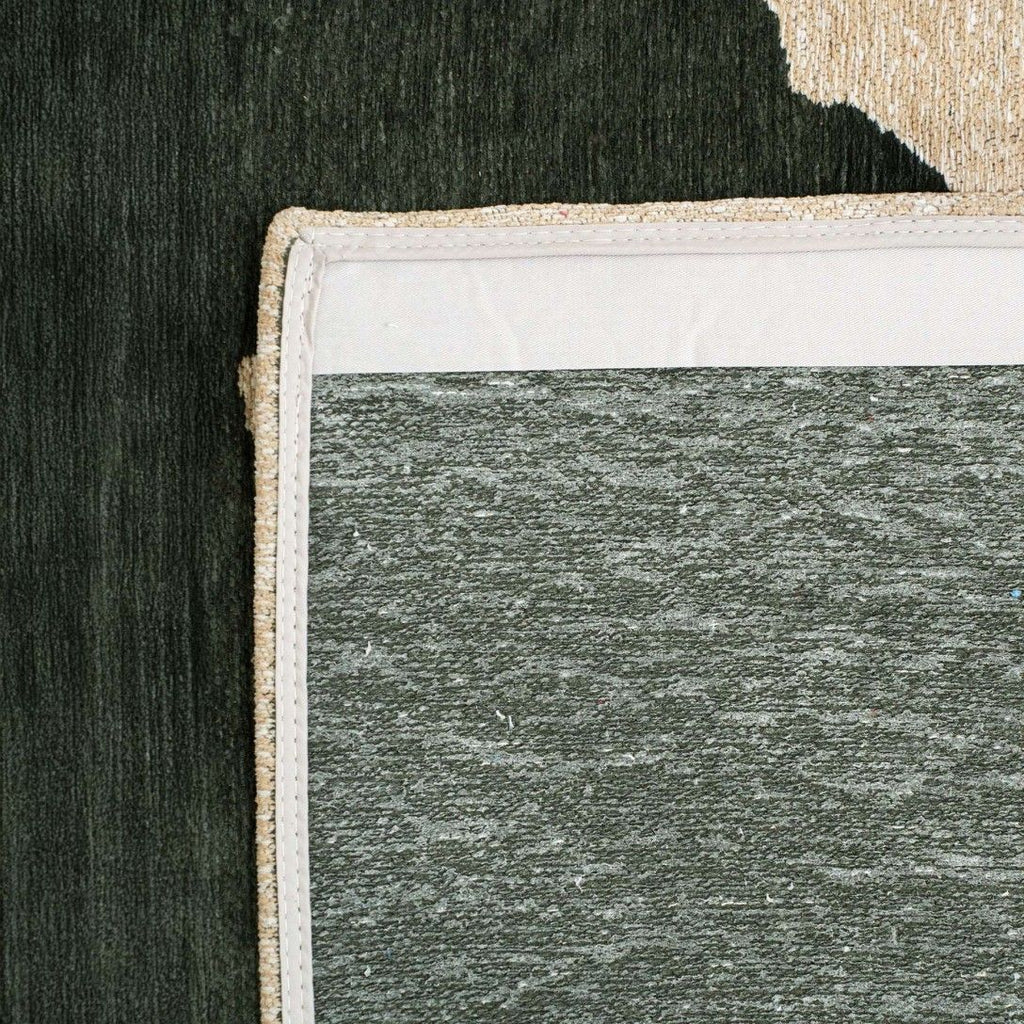Paradise Living — pormenor do tapete abstrato Lace Chenille 9848 Verde Escuro