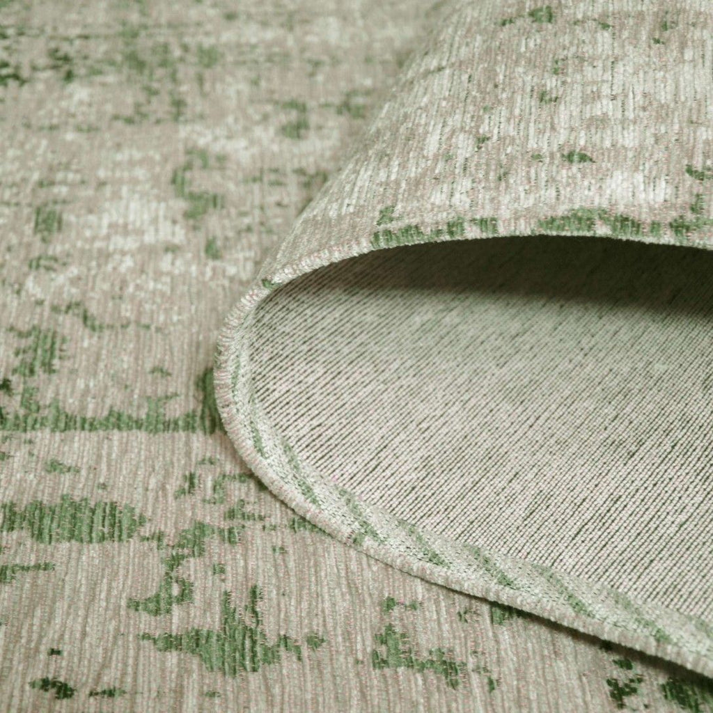 Paradise Living - Tapete Vintage Antik Cloud 095 Verde, detalhe do tapete em tons crús e verde