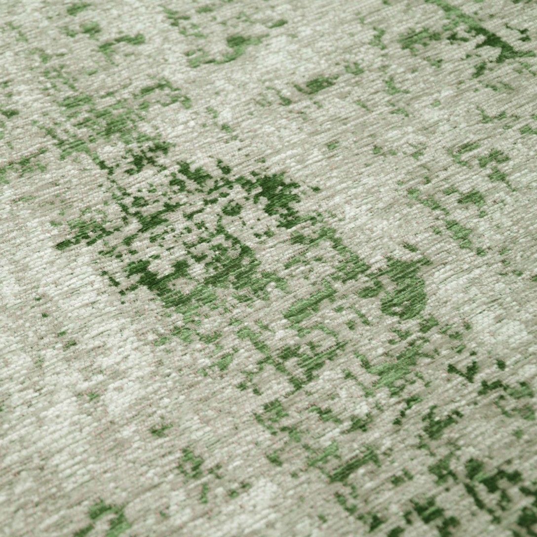 Paradise Living - Tapete Vintage Antik Cloud 095 Verde, detalhe do tapete em tons crús e verde