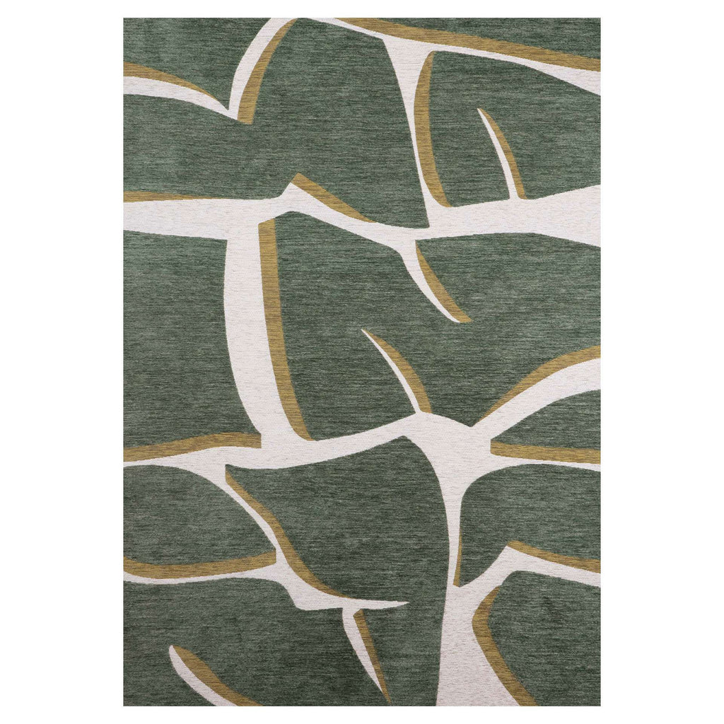 Paradise Living – Tapete Abstrato Bliss 005 Verde, tons de verde profundo e bege com desenho abstrato orgânico