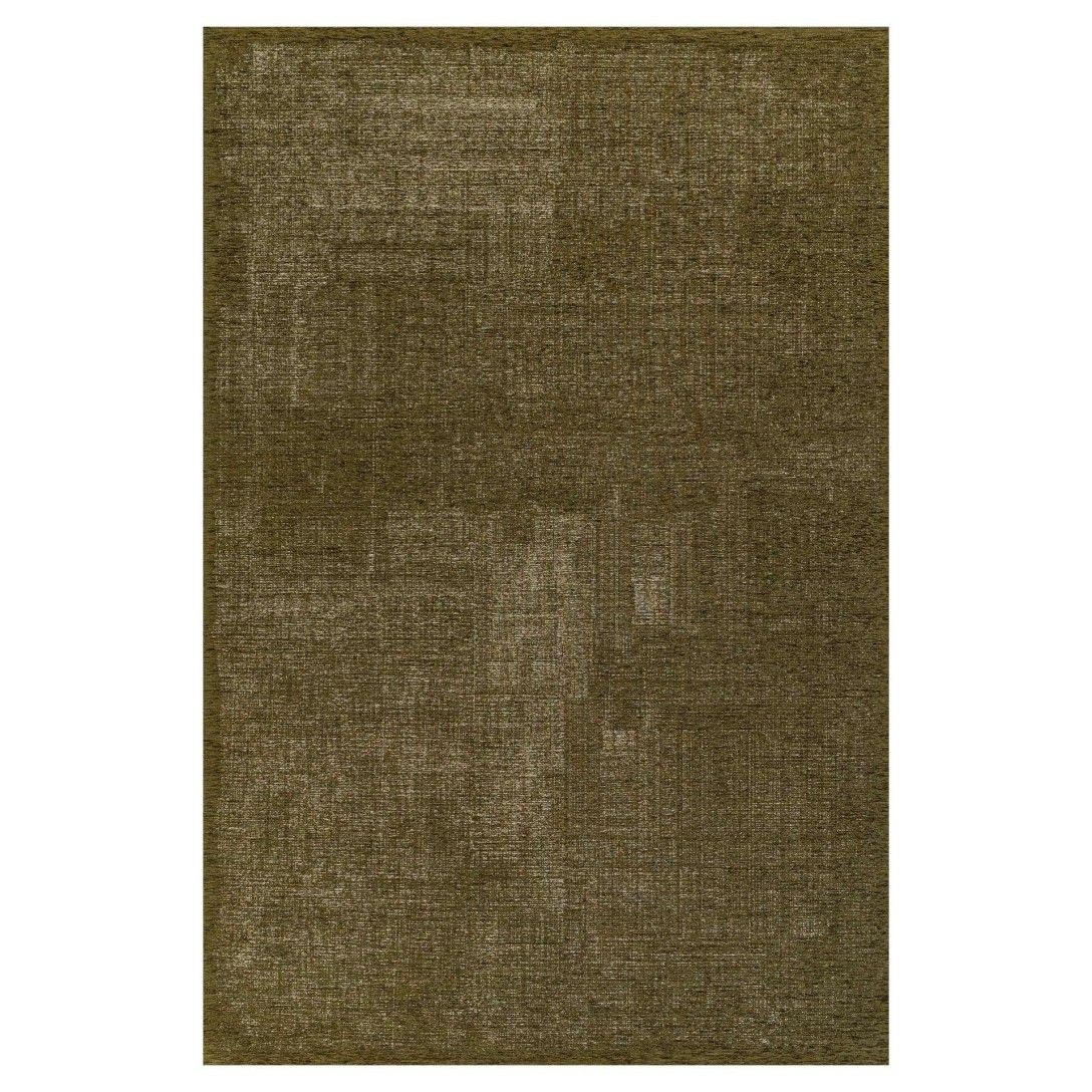 Paradise Living – Tapete Vintage Burma 005 Verde, padrão liso com variações tonais em chenille