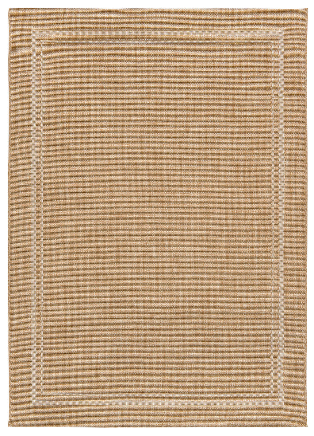 Tapete de exterior bege com aspeto natural e moldura dupla creme – Guinea 28805 02 | Paradise Living