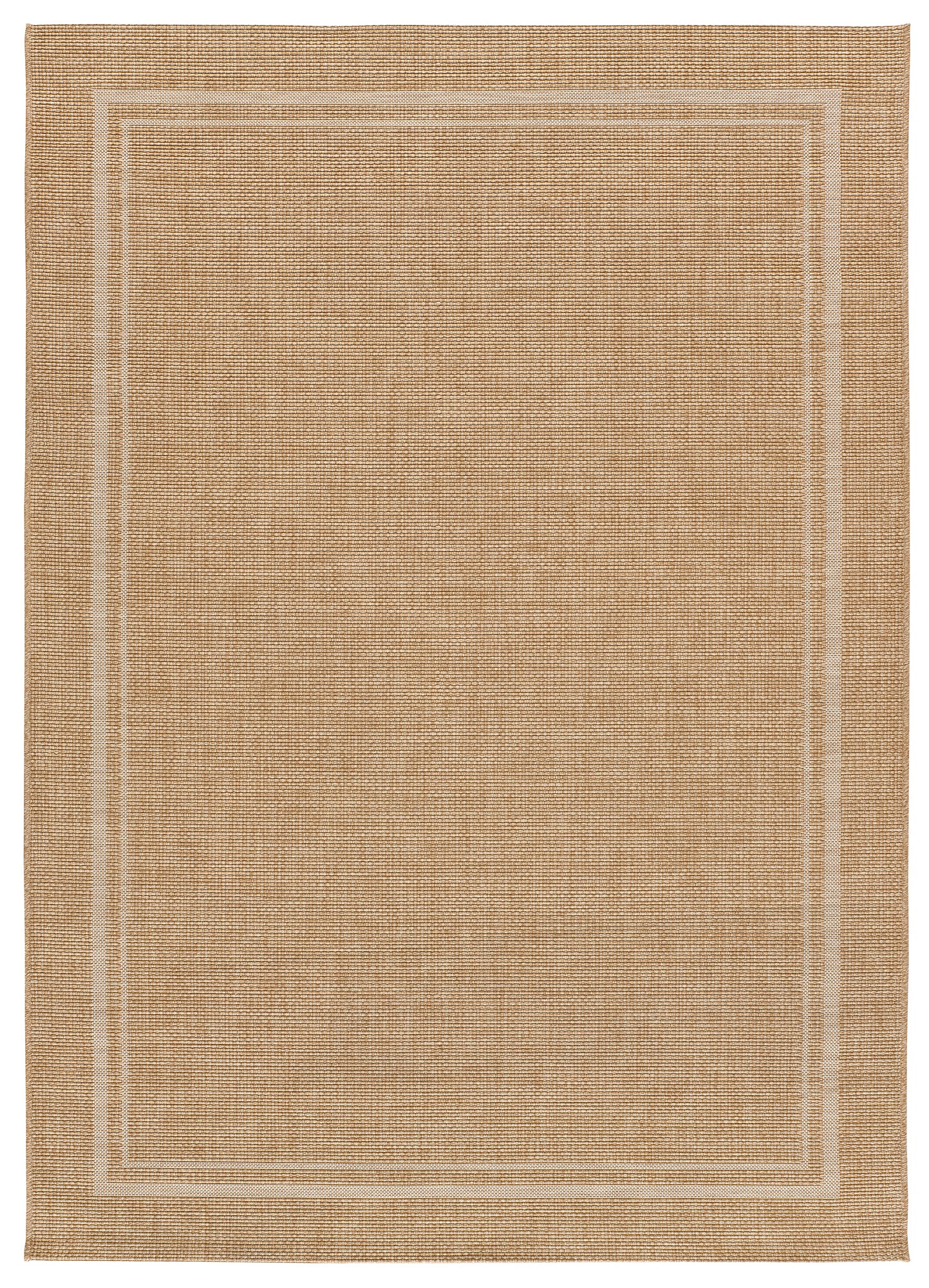 Tapete de exterior bege com aspeto natural e moldura dupla creme – Guinea 28805 02 | Paradise Living