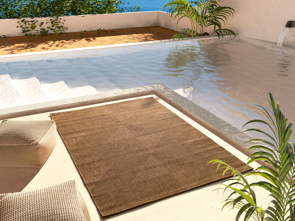 Tapete exterior castanho com aspeto natural em contexto de varanda ou terraço – Paradise Living