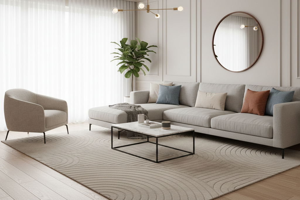 Tapete Stilo liso bege — acabamento premium, Sala de estar | Paradise Living
