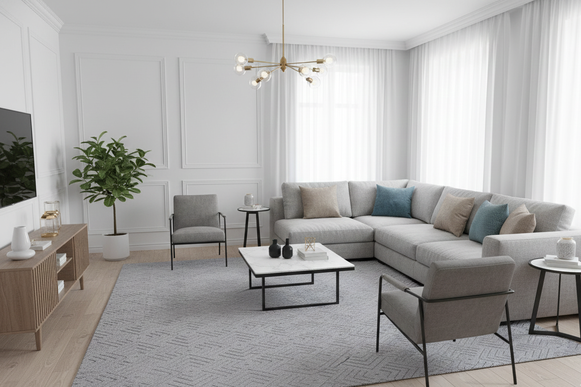Tapete Stilo liso cinza — acabamento premium, Sala de estar | Paradise Living