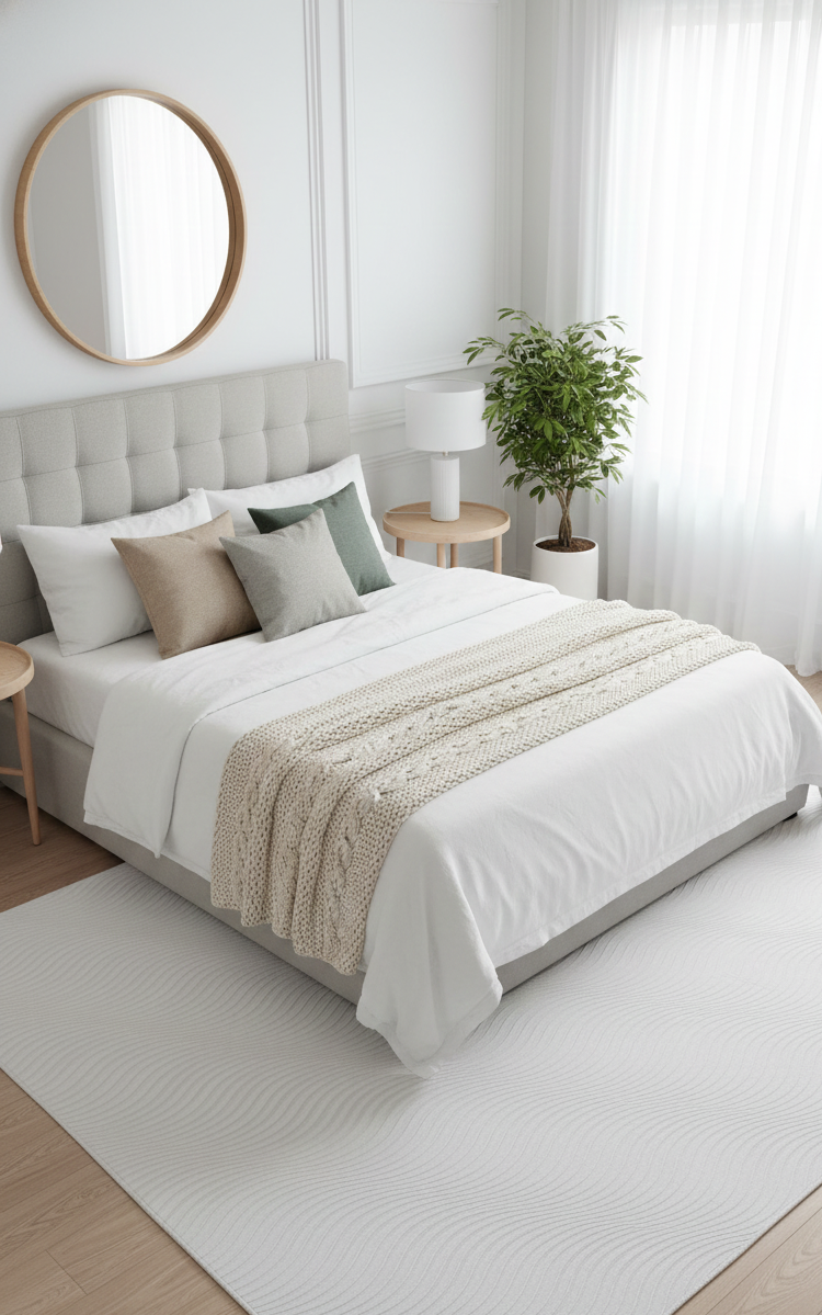 Tapete Stilo liso branco — acabamento premium, quarto | Paradise Living