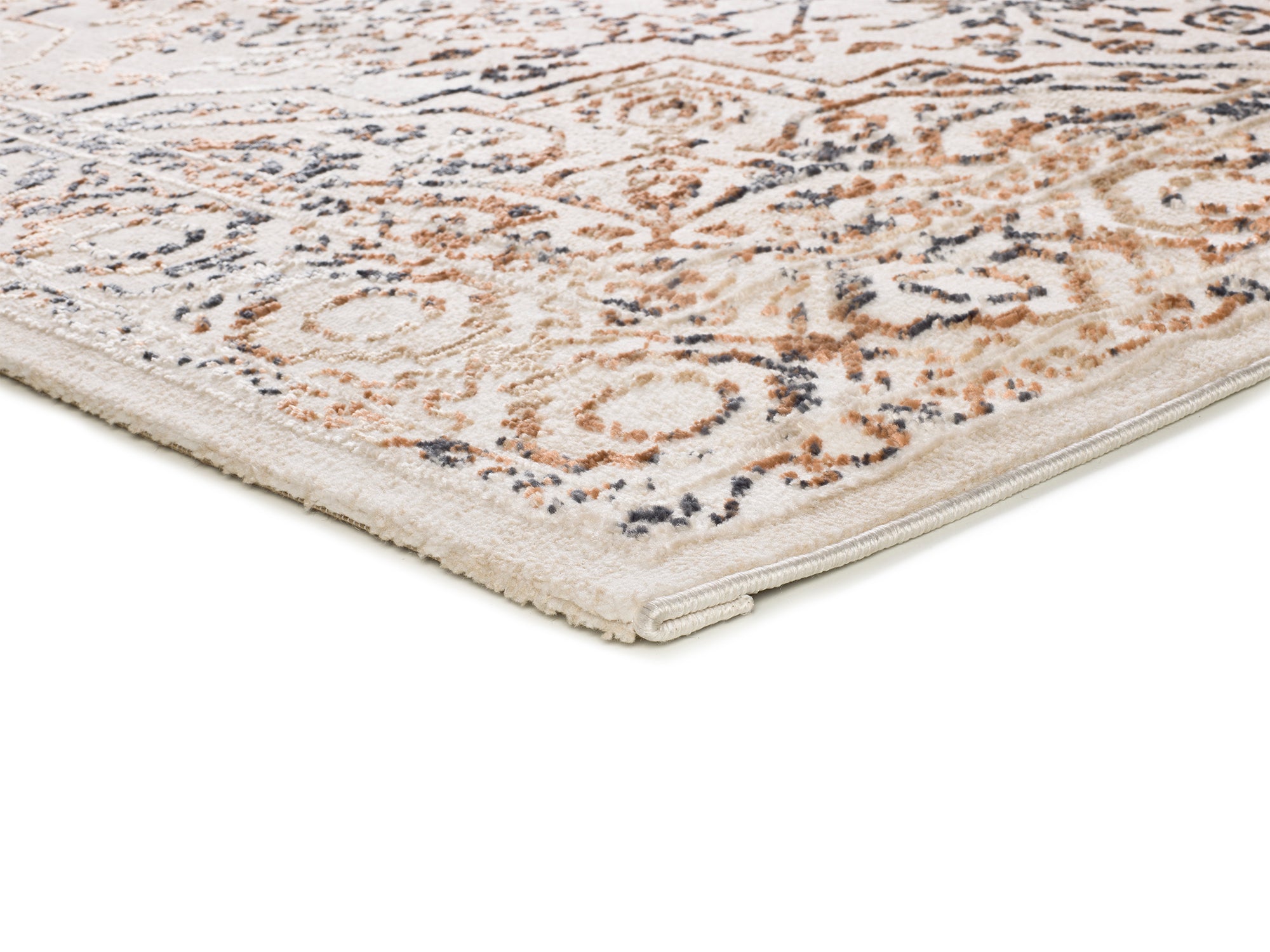 Detalhe do pelo 8mm do tapete interior oriental vintage Keops 4463-21 Multi em tons multicor