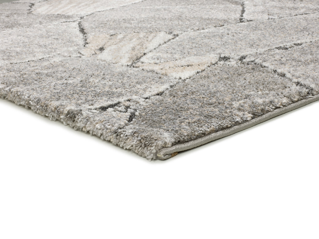 Detalhe do pelo e textura do tapete Kivet 9055 cinzento – 20mm, 50% PP + 50% PES | Paradise Living