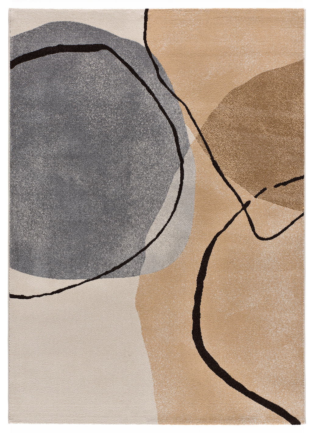 Tapete interior bege com design abstrato de formas orgânicas e traços expressivos – Lessia Abstracta | Paradise Living