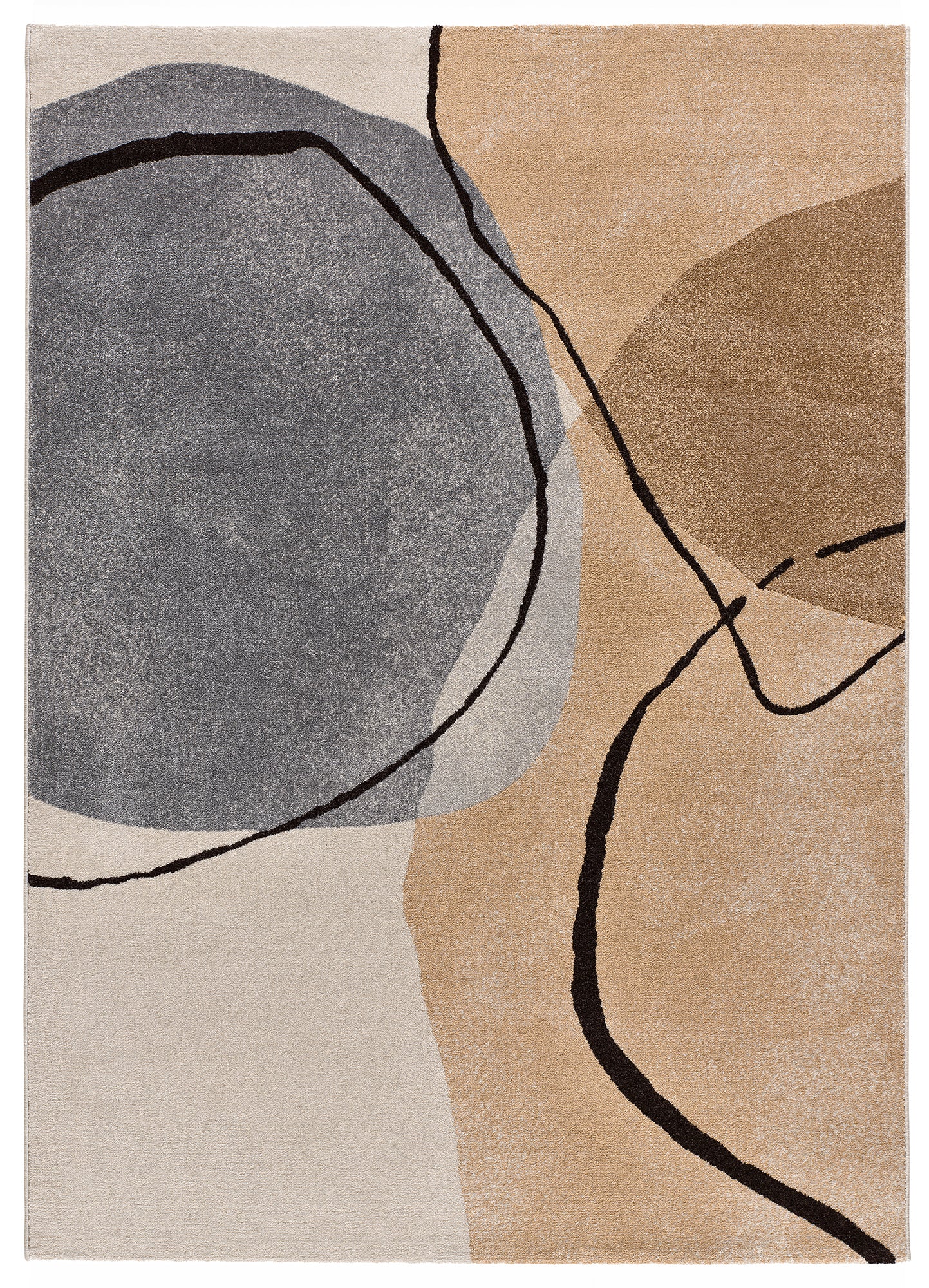 Tapete interior bege com design abstrato de formas orgânicas e traços expressivos – Lessia Abstracta | Paradise Living