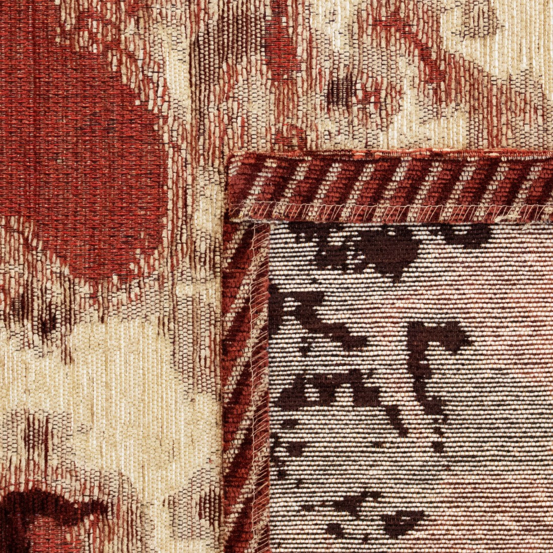 Paradise Living — Detalhe da superfície rasa do Tapete Moderno Lake Chenille 006 Vermelho
