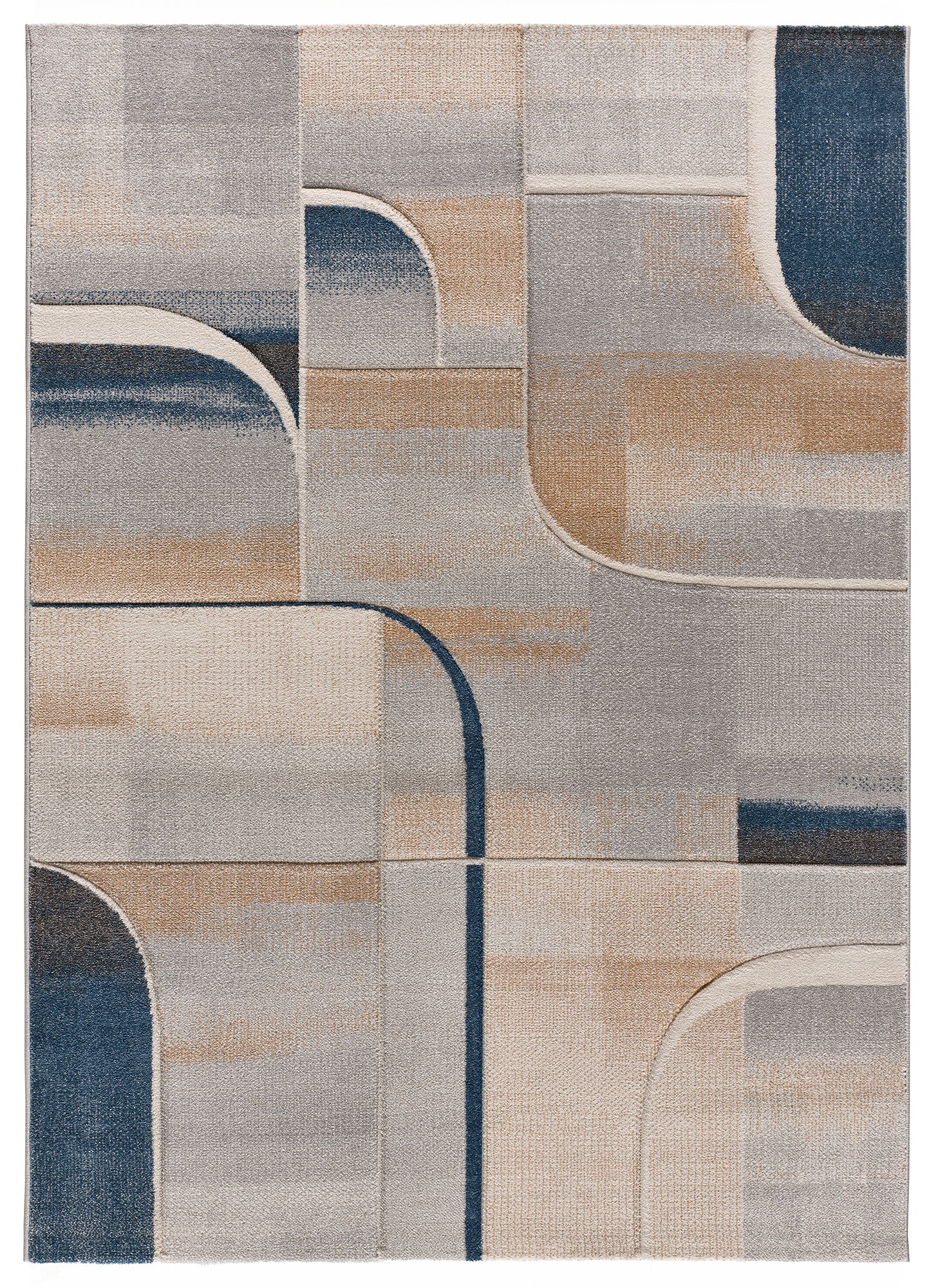 Tapete Medel 40379 azul com design geométrico tridimensional