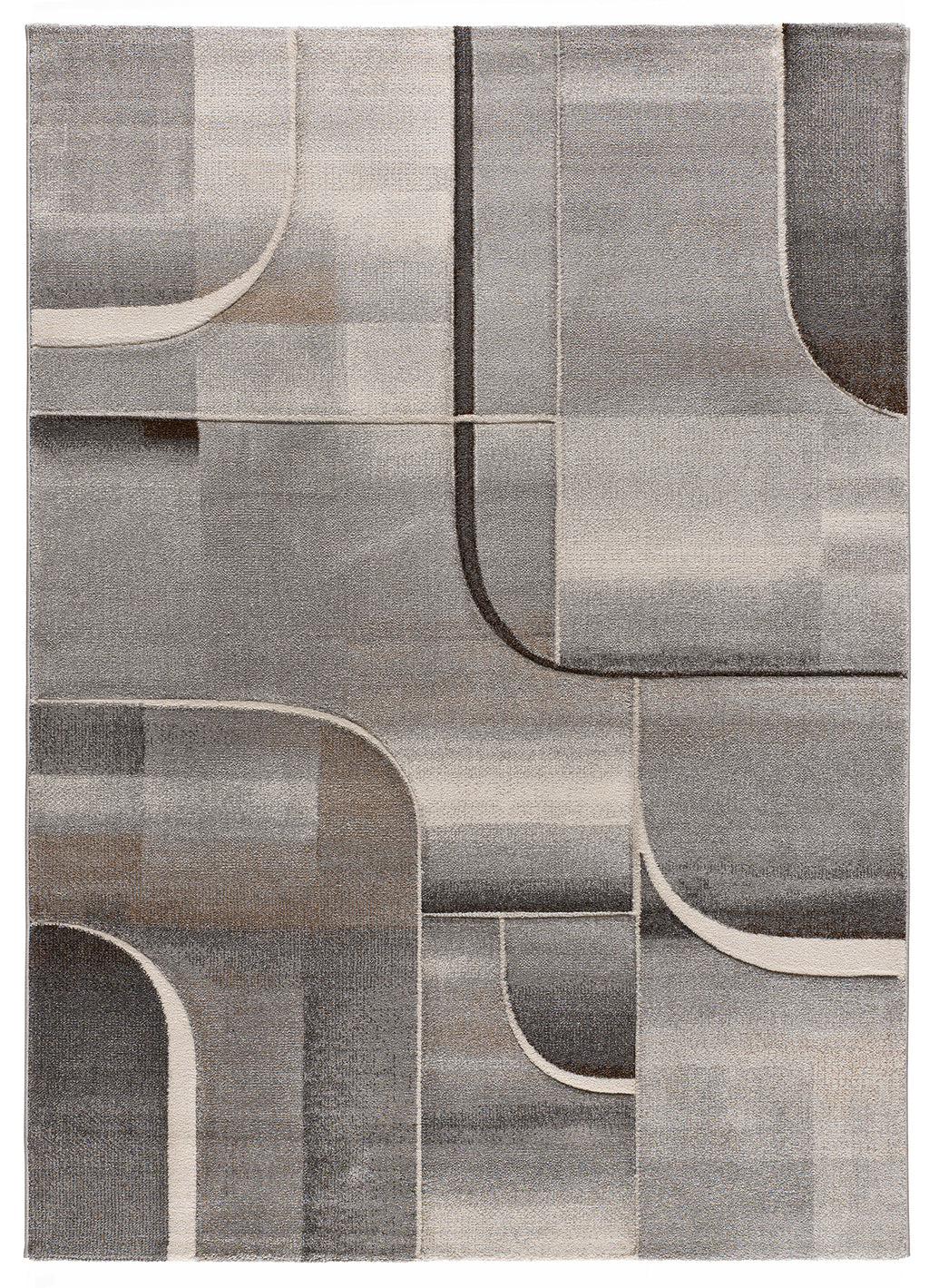 Tapete Medel 40379 cinza com design geométrico tridimensional