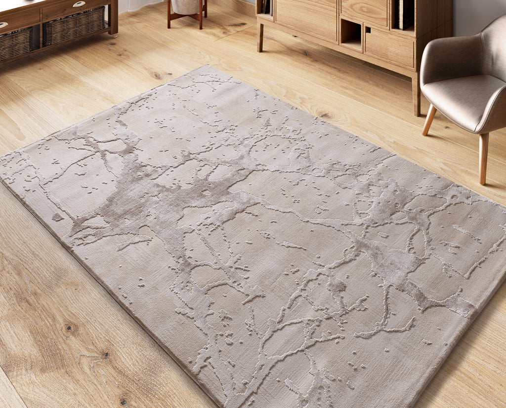Tapete Oris 4208 bege em ambiente de sala de estar minimalista | Paradise Living