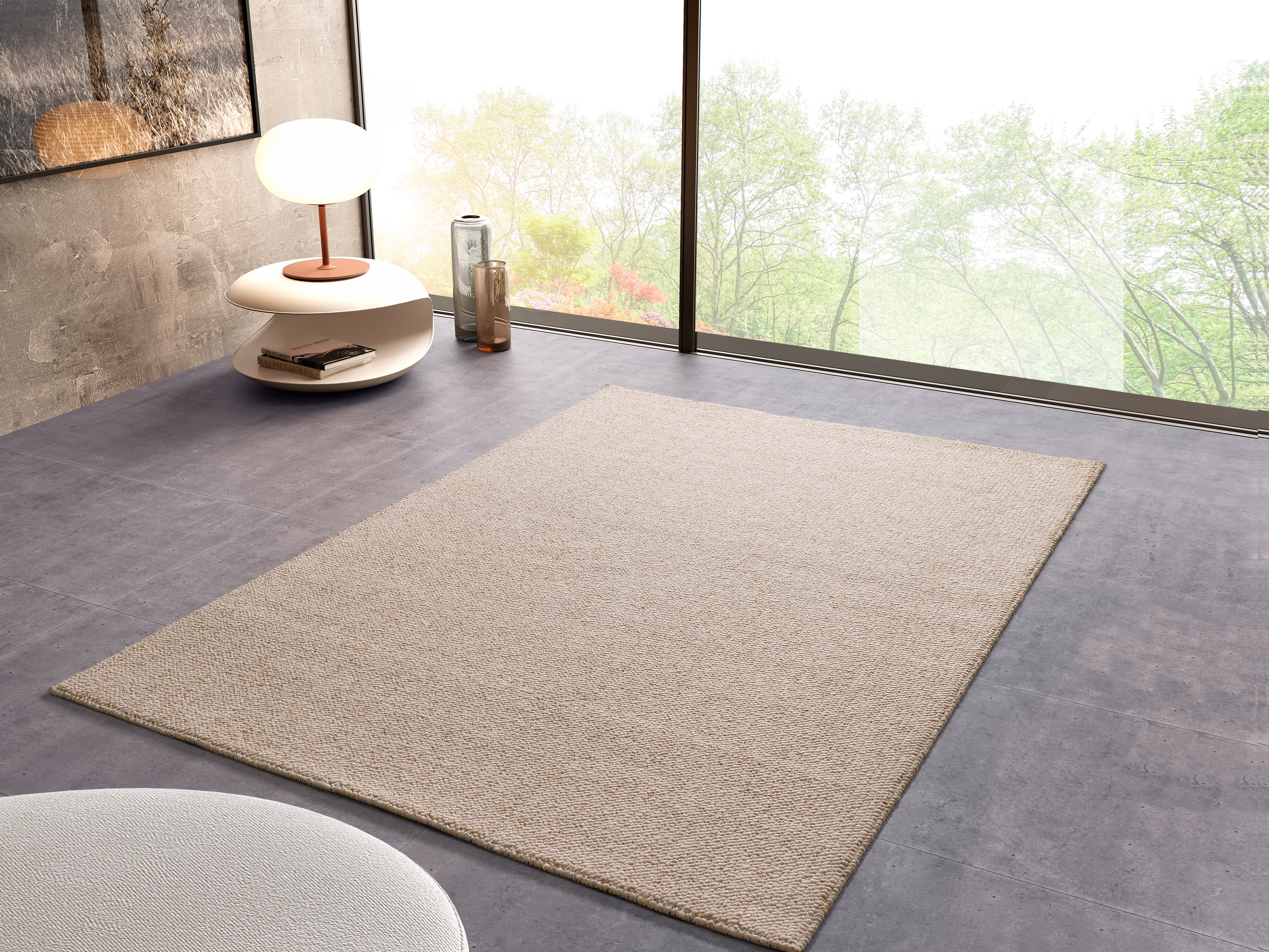 Tapete Petra branco liso em ambiente de sala de estar escandinava | Paradise Living