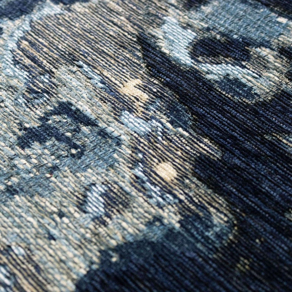 Paradise Living — Tapete Moderno Lake Chenille 004 Azul de estrutura rasa