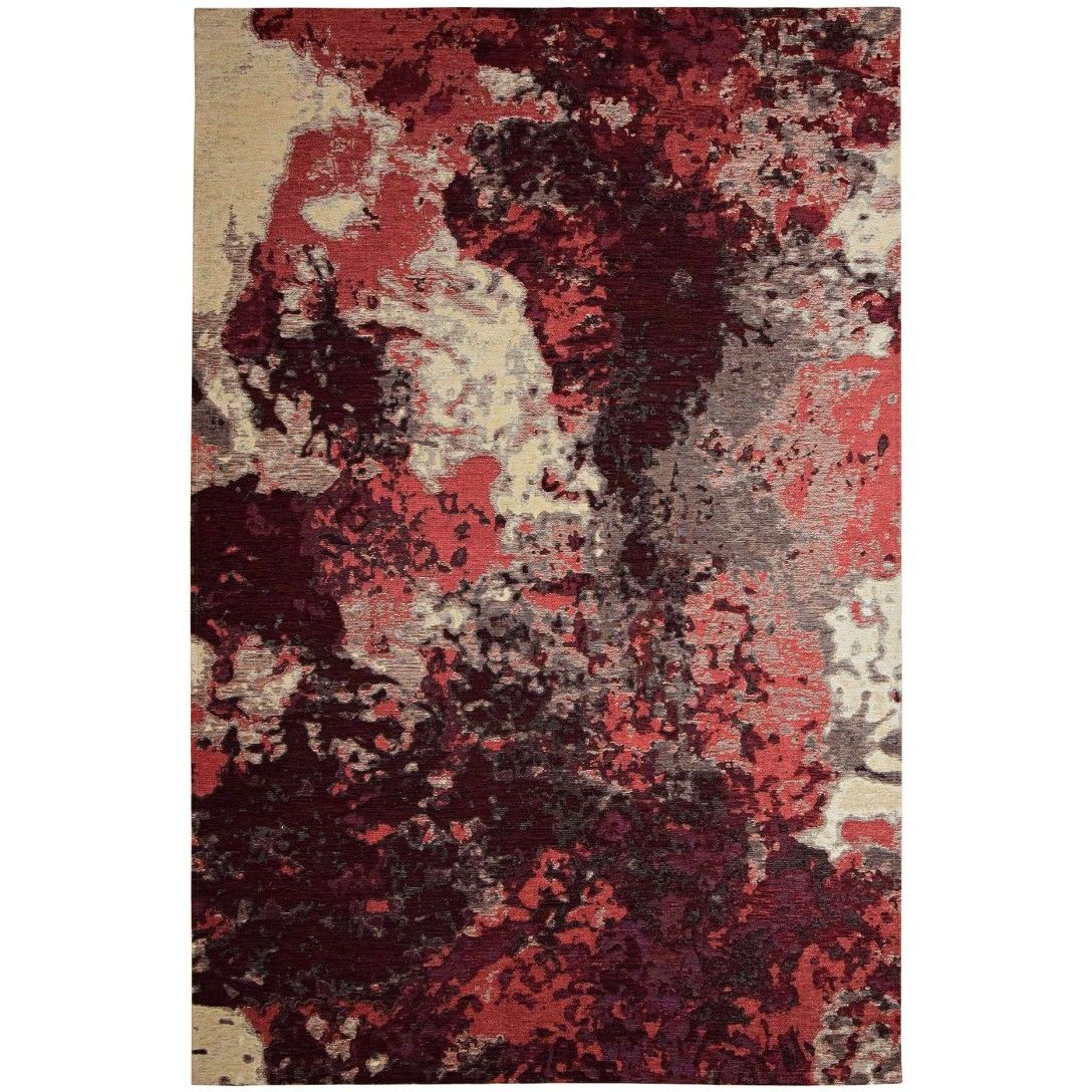 Paradise Living — Vista frontal do Tapete Moderno Lake Chenille 006 Vermelho com padrão abstrato