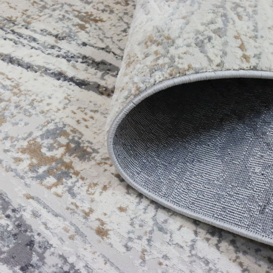Tapete Pinot 002/002 com padrão de estilo grunge em bege e cinzento