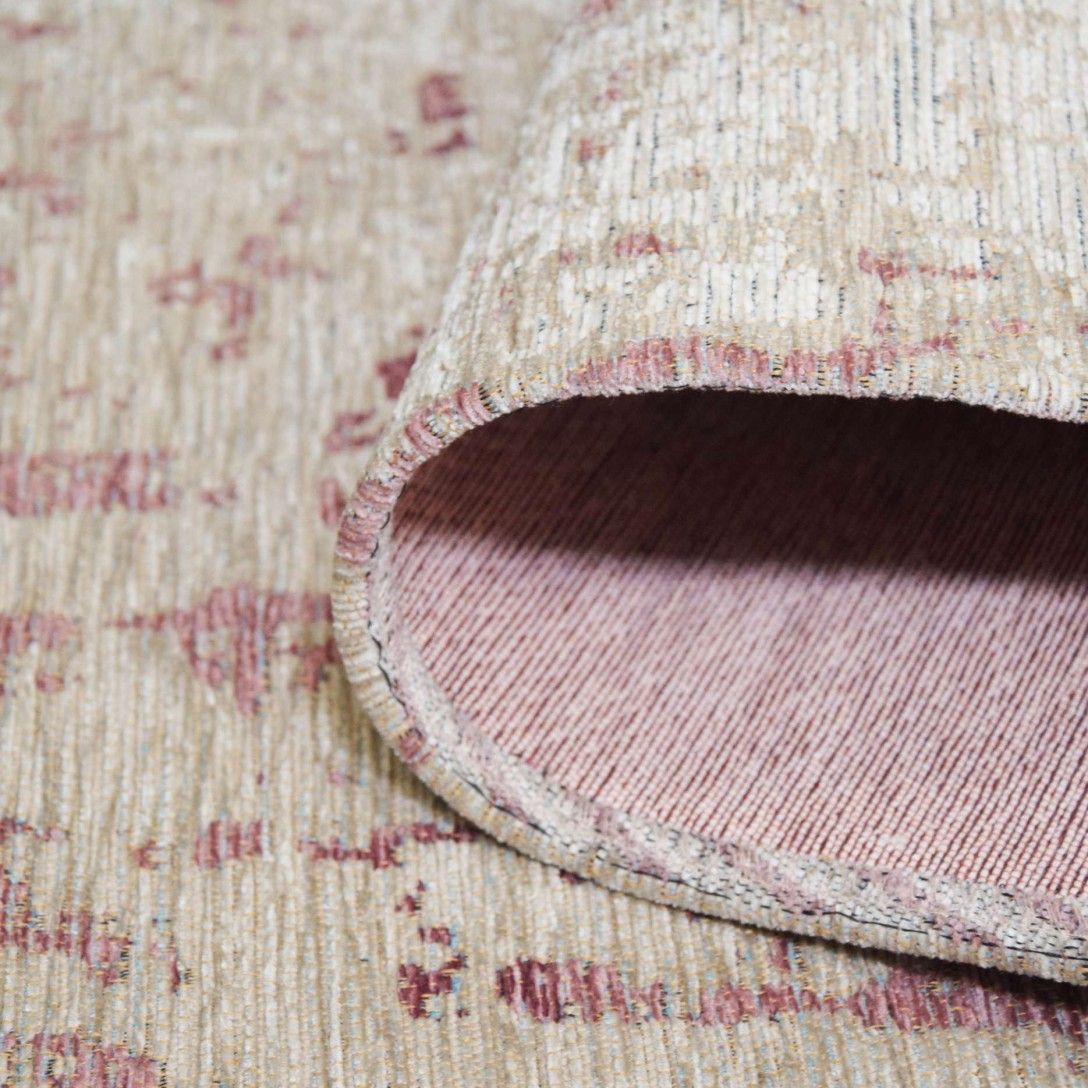Paradise Living - Tapete Vintage Antik Cloud 003 Rosa, detalhe do tapete em tons crús e rosa