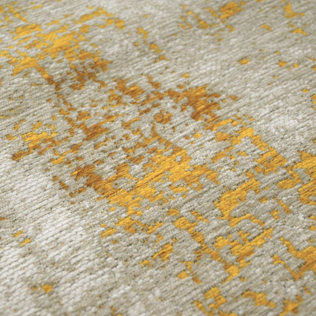 Paradise Living - Tapete Vintage Antik Cloud 009 Amarelo Mostarda, detalhe do tapete em tons crús e amarelo