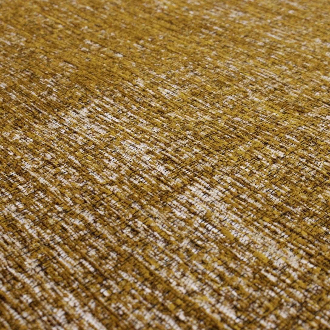Paradise Living – Tapete Vintage Burma 009 Amarelo, estrutura rasa em chenille macio ao toque