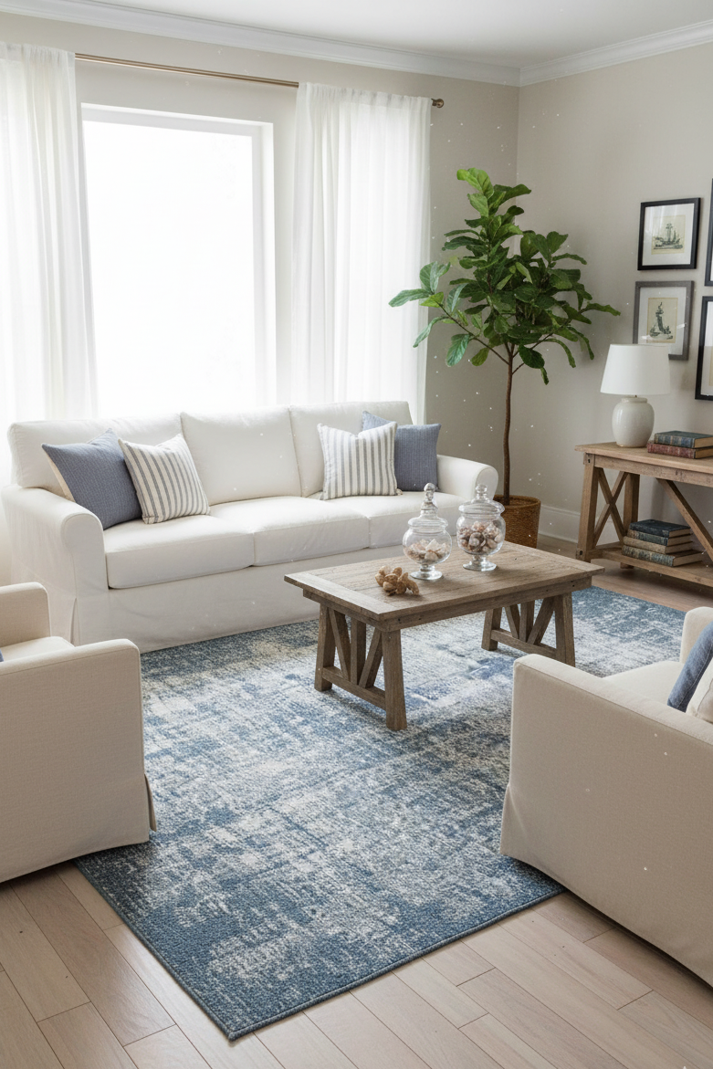 Tapete Albi abstrato azul — design contemporâneo, sala de estar | Paradise Living