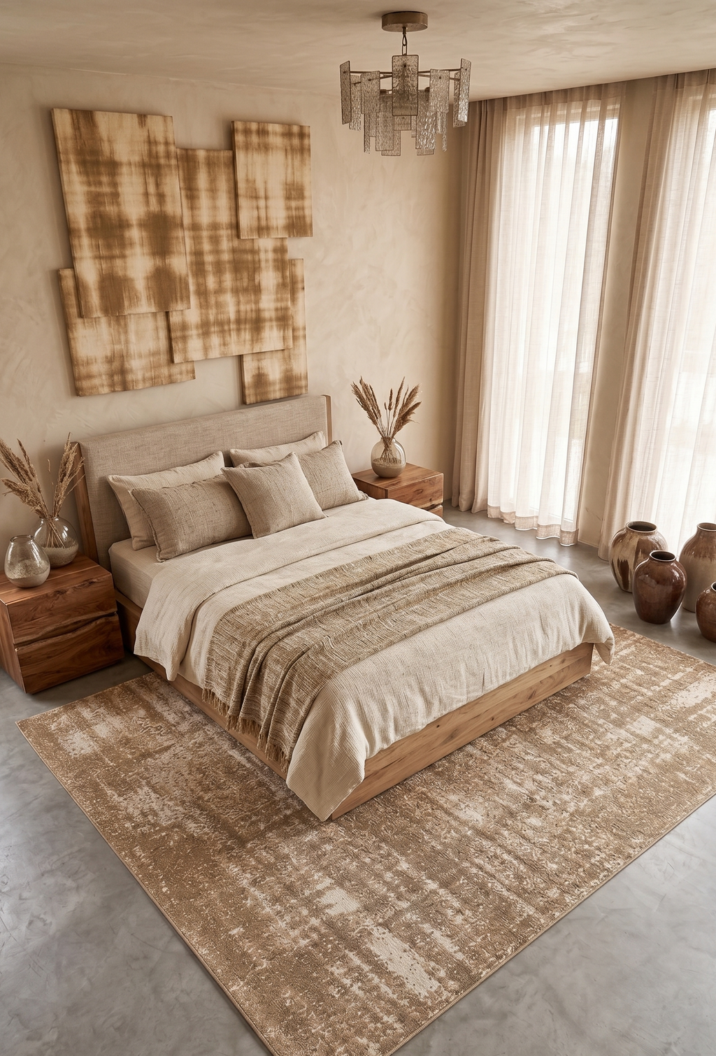 Tapete Albi abstrato bege — design contemporâneo, quarto | Paradise Living