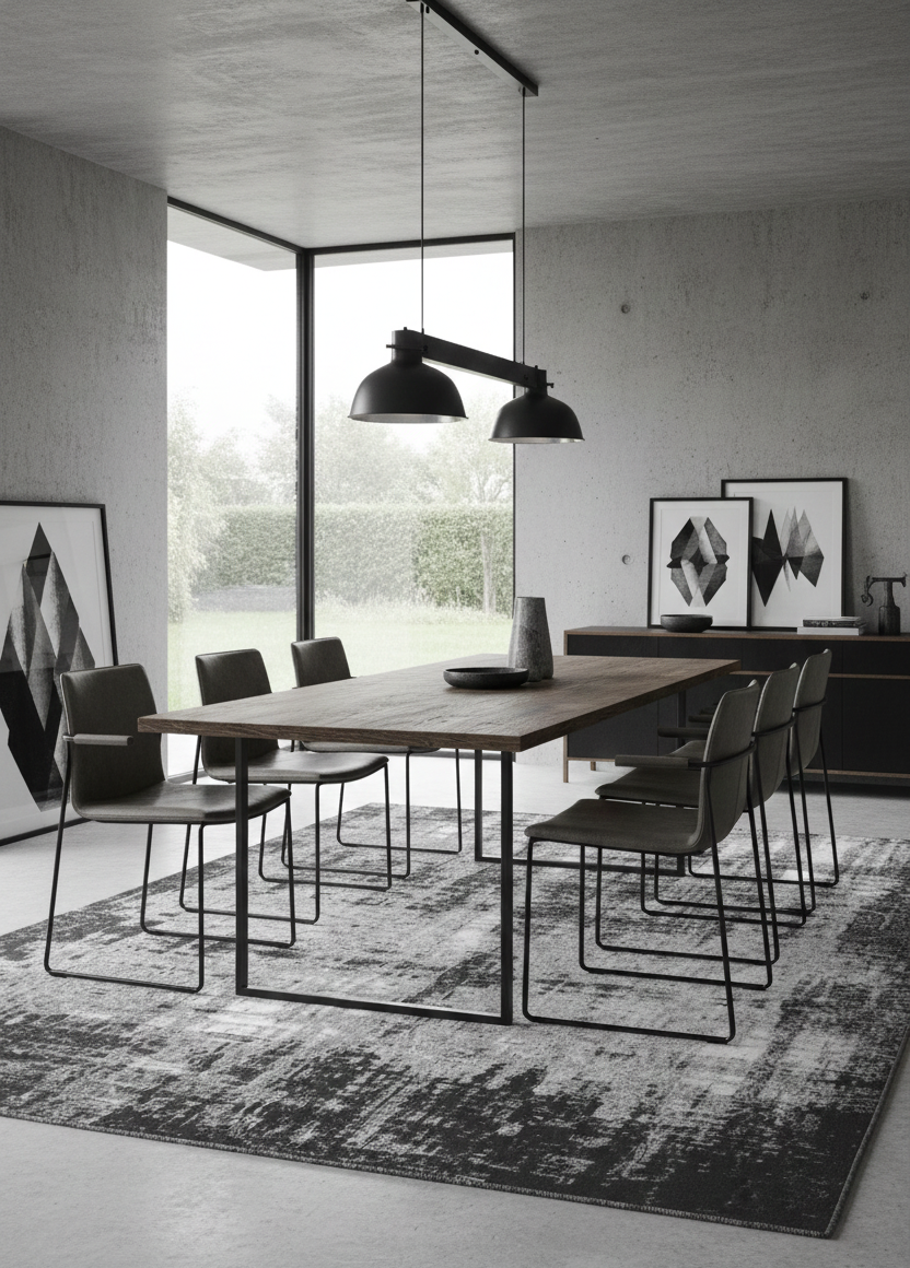 Tapete Albi abstrato preto — design contemporâneo, sala de jantar | Paradise Living