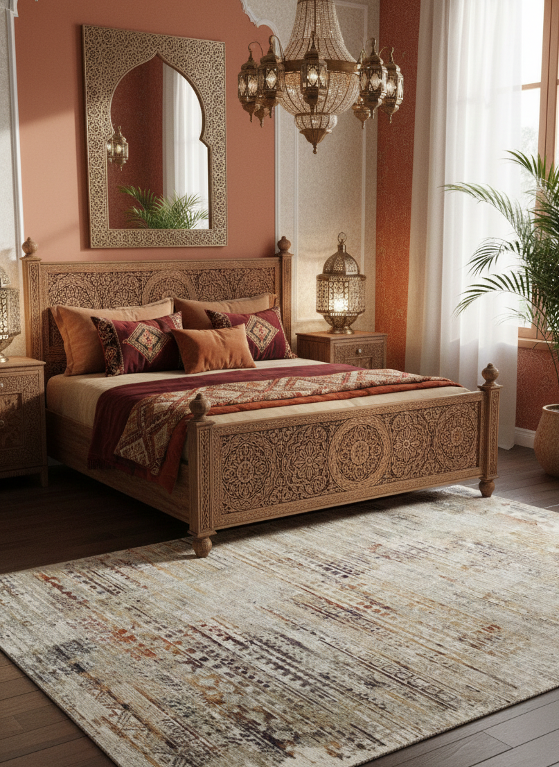 Tapete Autum abstrato vintage com desenho outonal, quarto 2 | Paradise Living