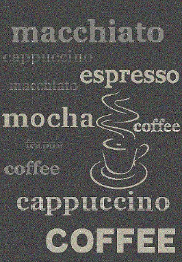Tapete Coffe padrão café — ideal para comércio e pastelaria, preto 2 | Paradise Living
