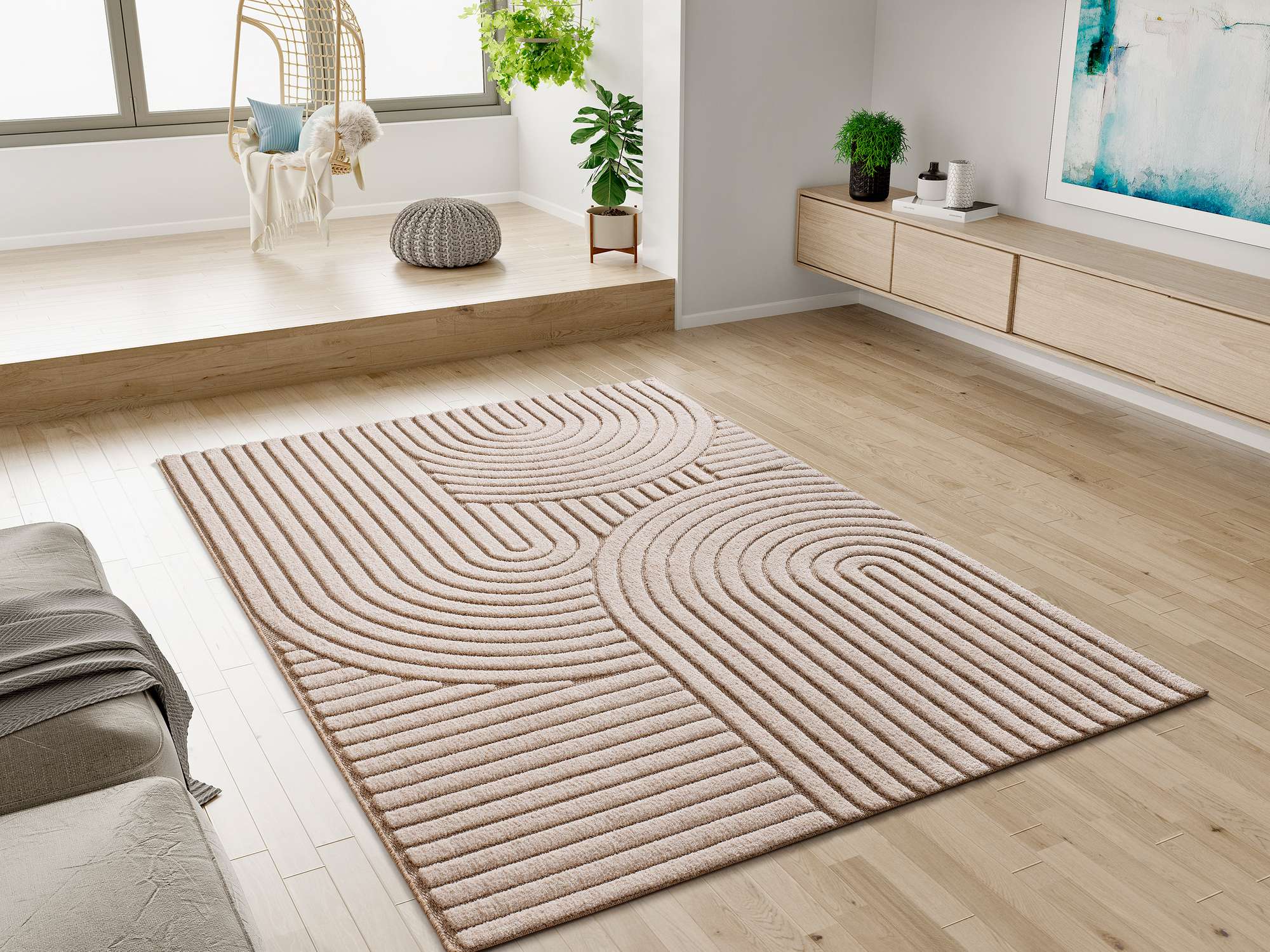 Tapete Diena branco com padrão decorativo, geral | Paradise Living