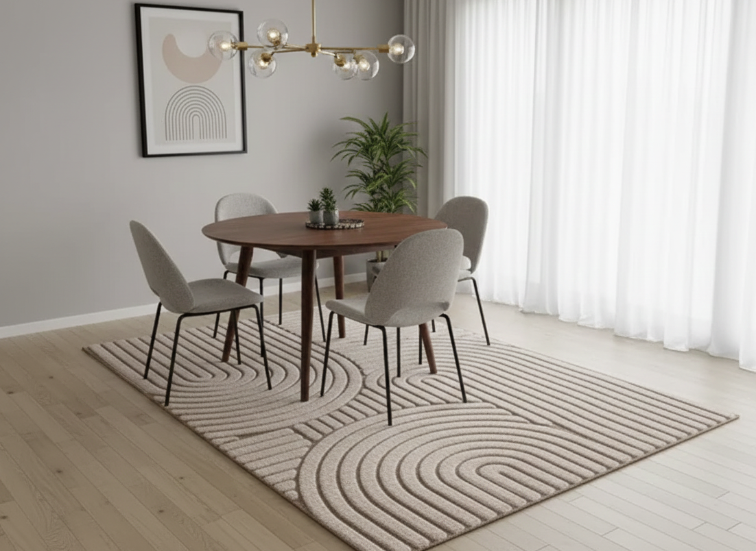 Tapete Diena branco com padrão decorativo, sala de jantar | Paradise Living