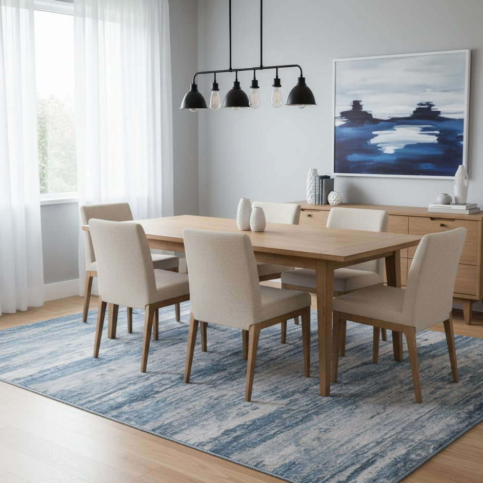 Tapete Drift azul inspirado no oceano, sala de jantar | Paradise Living