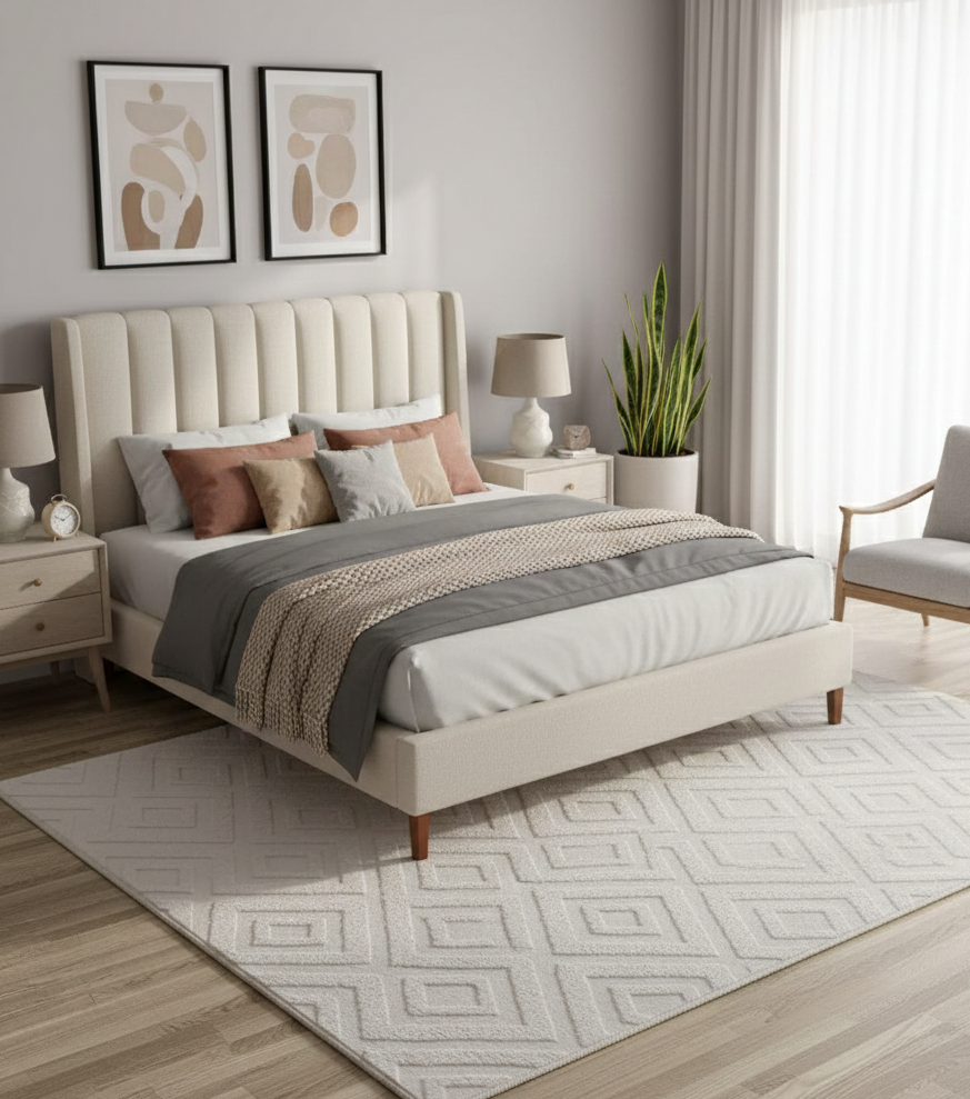 Tapete Estilo cinza creme com relevo, quarto | Paradise Living