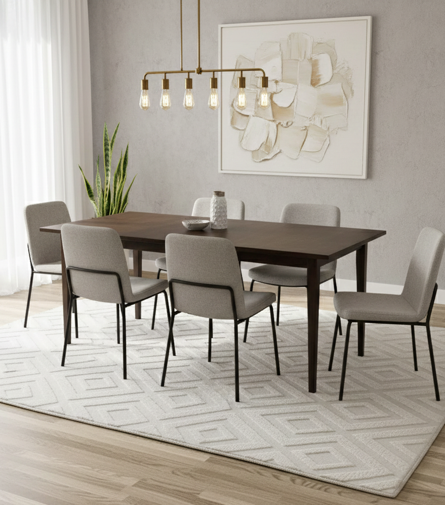 Tapete Estilo cinza creme com relevo, sala de jantar 2 | Paradise Living