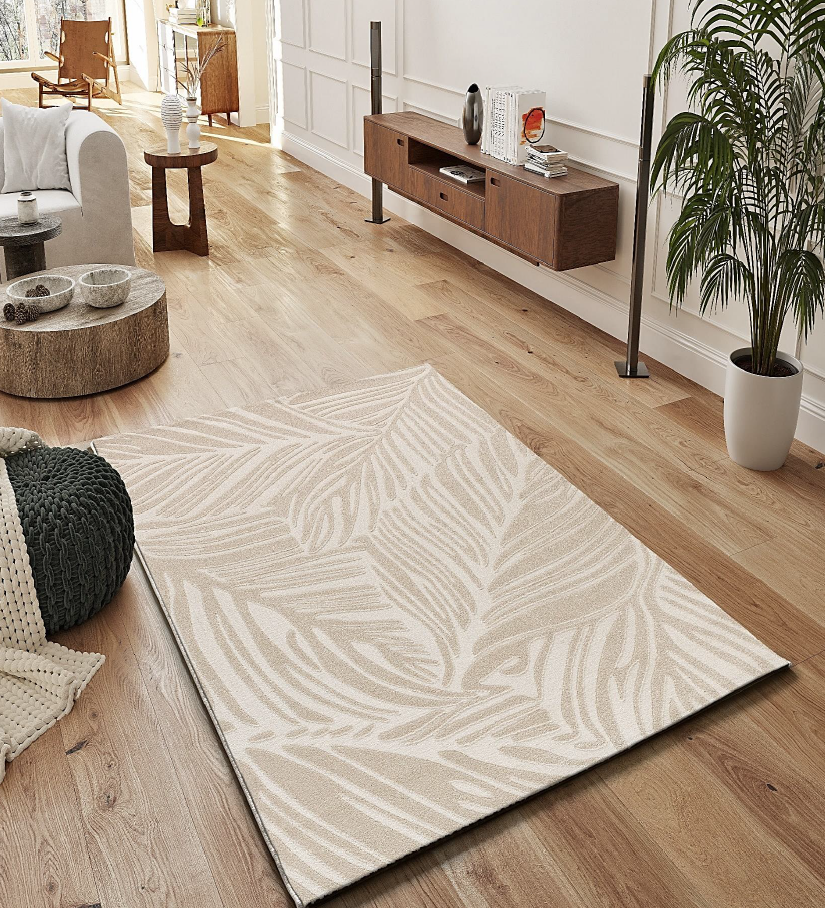 Tapete Karisma floral tropical bege — design exuberante, frontal | Paradise Living