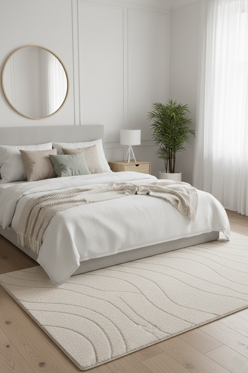 Tapete Molier liso ondulado em bege e cinza | Paradise Living