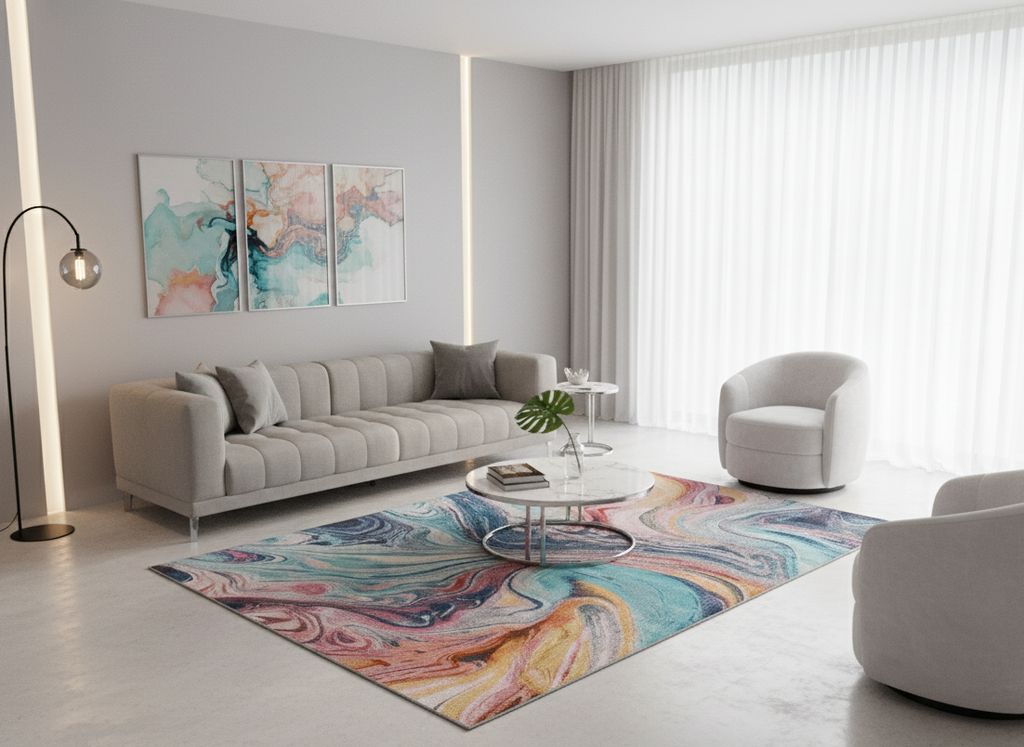 Tapete Samara multicolor — padrão decorativo, sala de estar 3 | Paradise Living