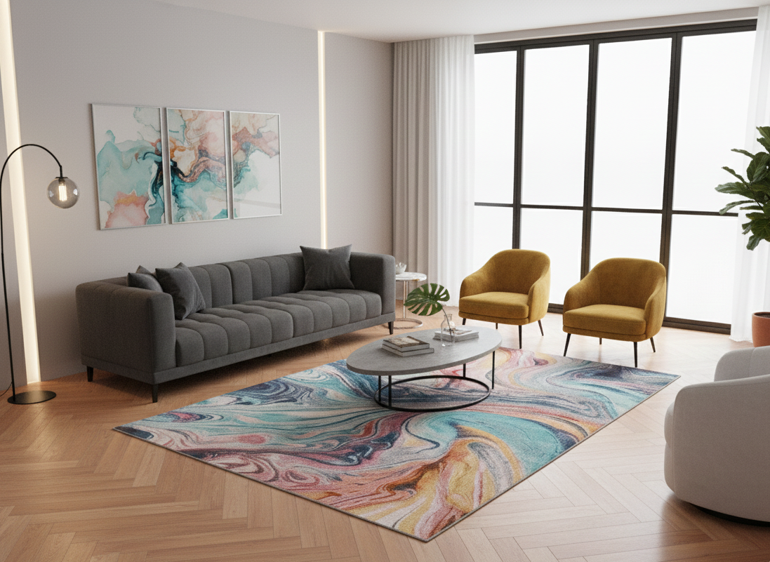 Tapete Samara multicolor — padrão decorativo, sala de estar | Paradise Living