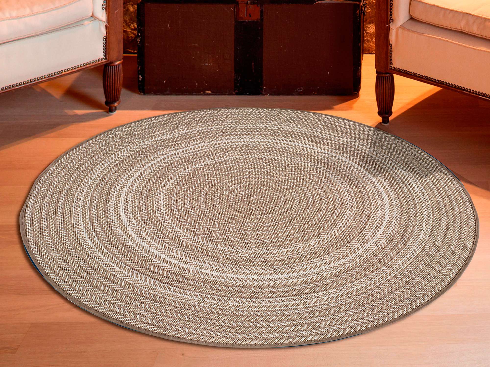 Tapete Silvana liso bege em linho natural, geral | Paradise Living