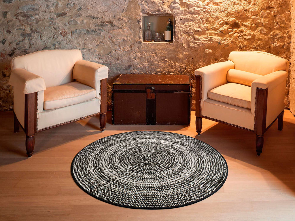 Tapete Silvana liso preto em linho natural | Paradise Living