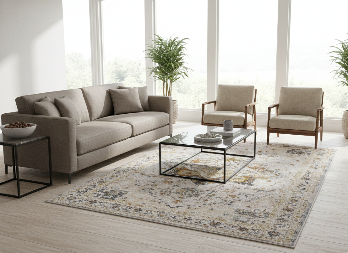 Tapete Springs 2175 padrão oriental bege, sala de estar | Paradise Living