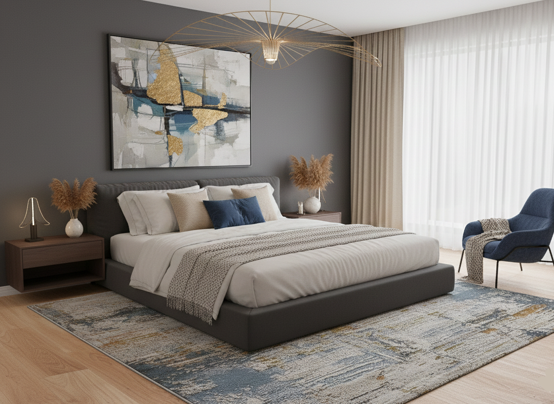 Tapete Springs 2498 abstrato terracota e pedra, quarto | Paradise Living