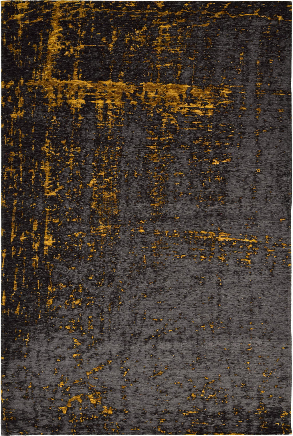 Paradise Living - Tapete Vintage Antik Cloud 194 Preto/Amarelo, detalhe do tapete em tons preto e amarelo
