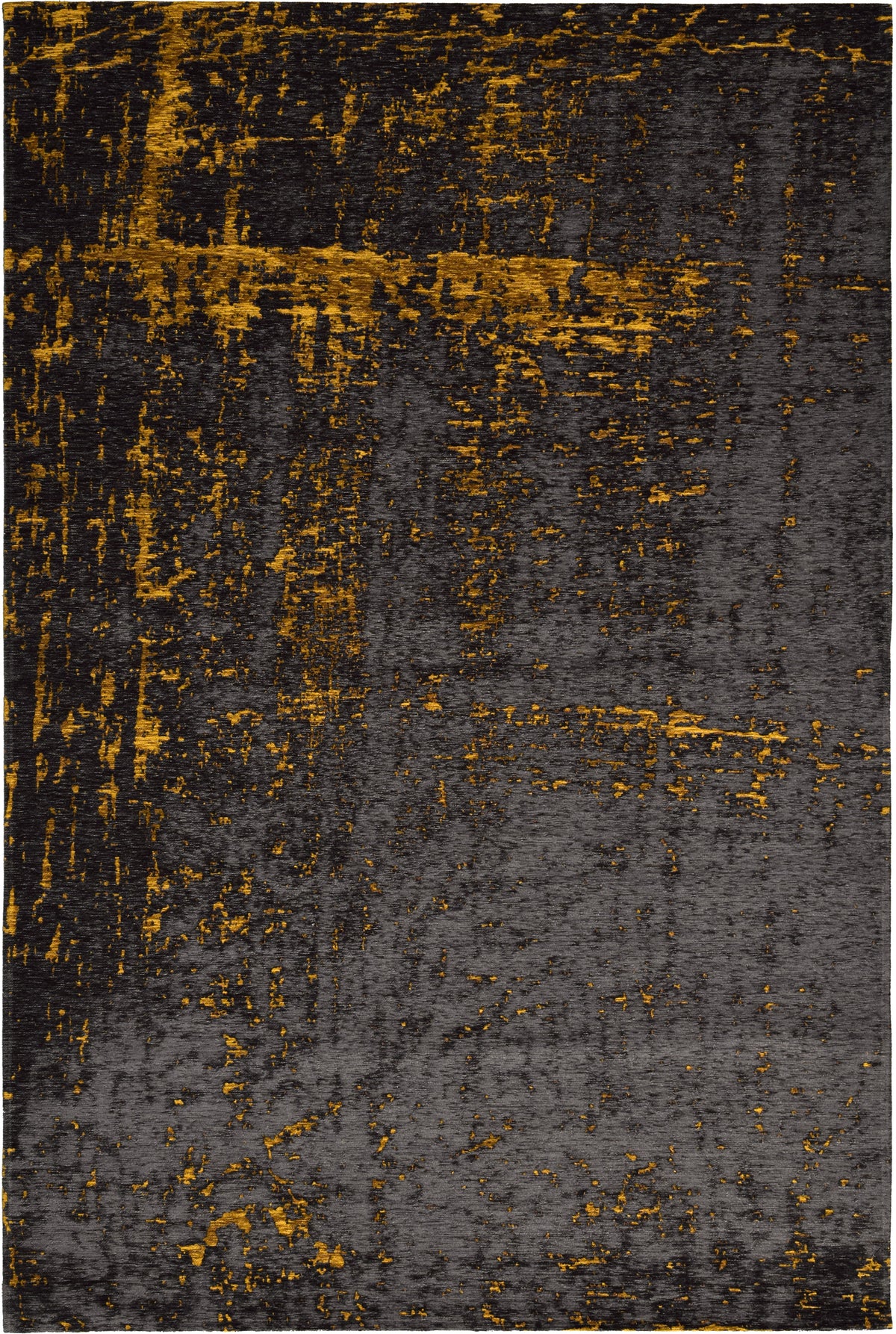 Paradise Living - Tapete Vintage Antik Cloud 194 Preto/Amarelo, detalhe do tapete em tons preto e amarelo